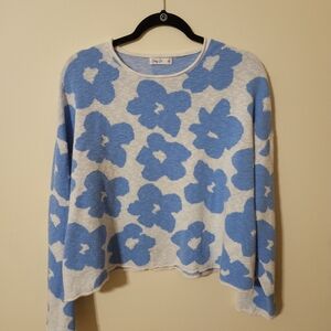 Blue Floral Sweater